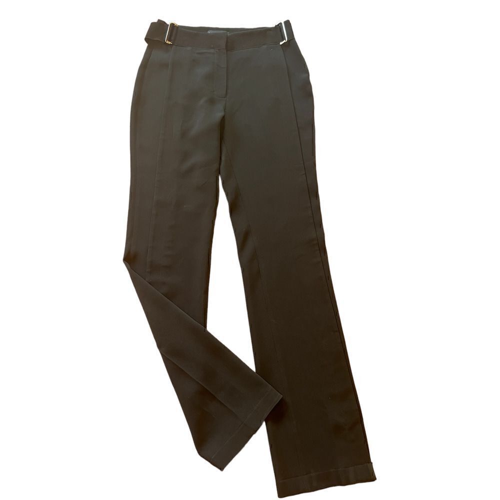 David Koma Black Split Hem Trouser with Ribbon Waistband NWT Size 6